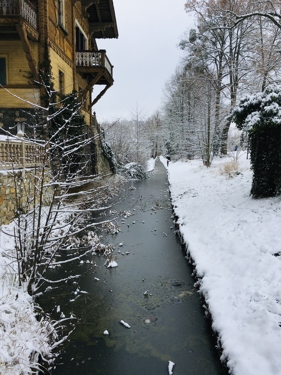 neighborhood with Swiss house