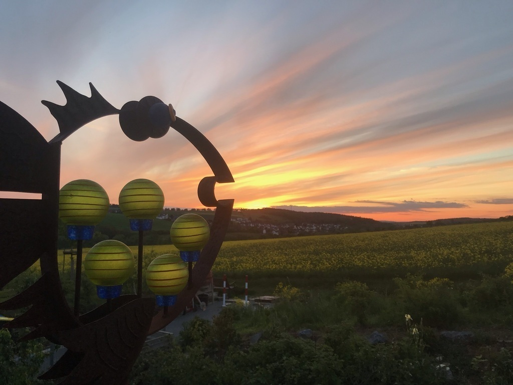 Sonnenuntergang auf der Terasse