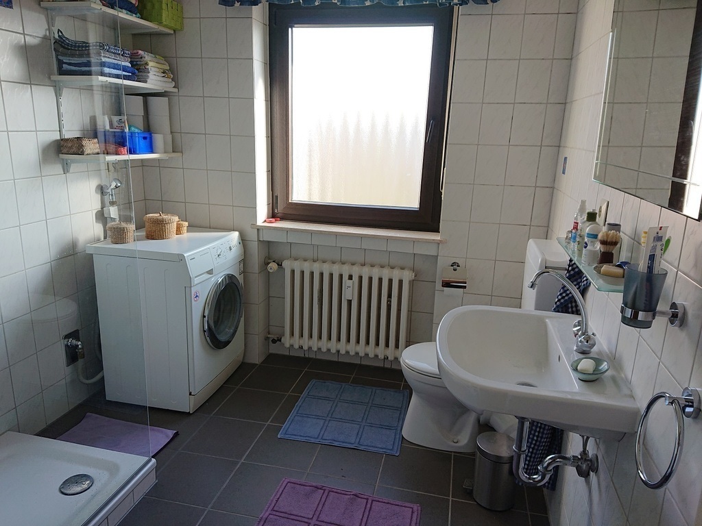 Bathroom with a new shower