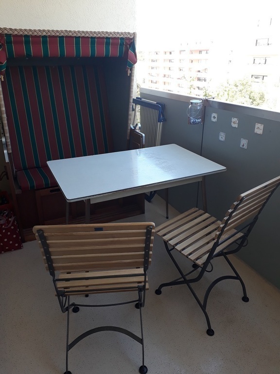 Beach chair on balcony