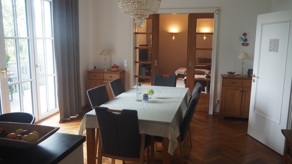 dining room with balcony