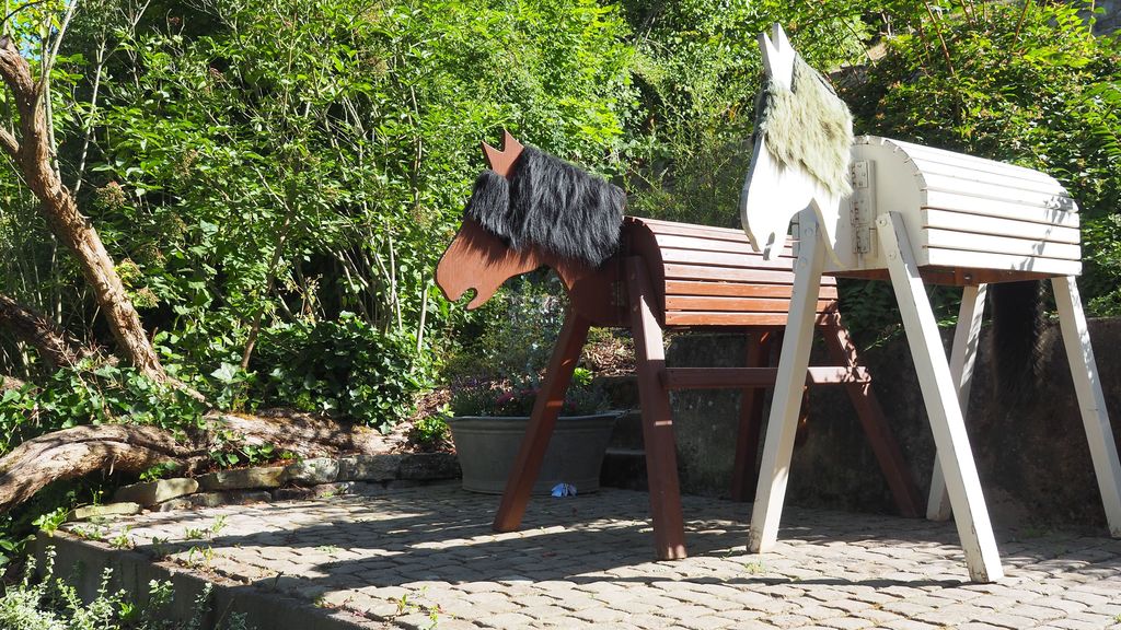 Johanna and Mara like to play with their wooden horses