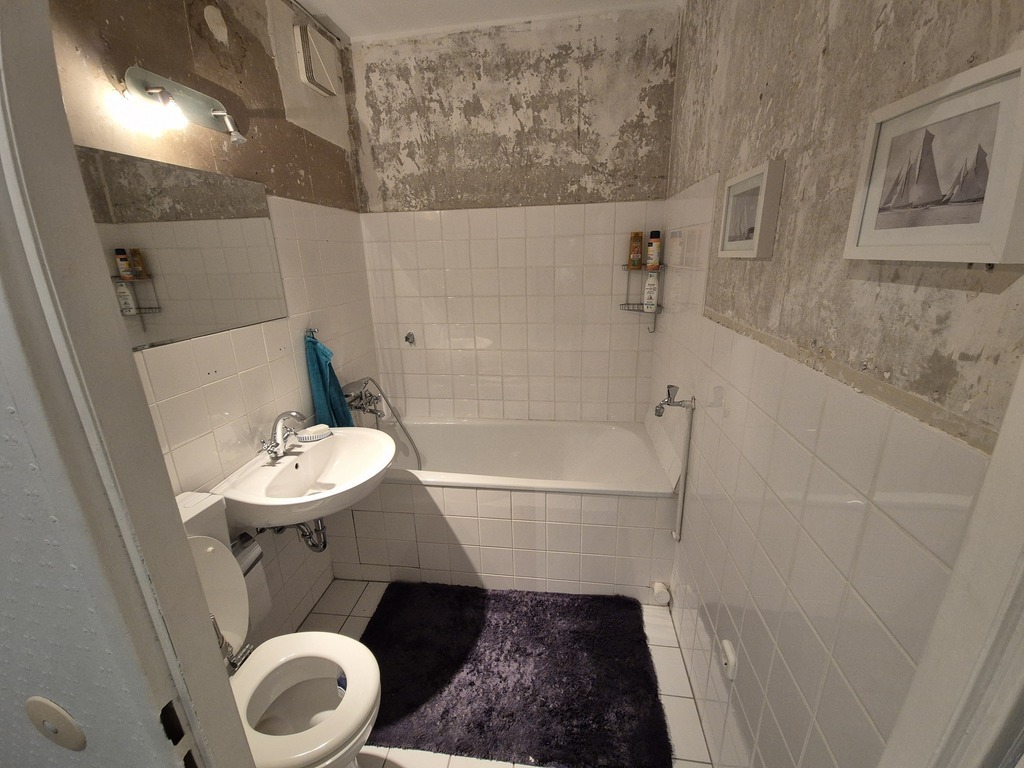 Bathroom prepered for renovation (just the walls)
