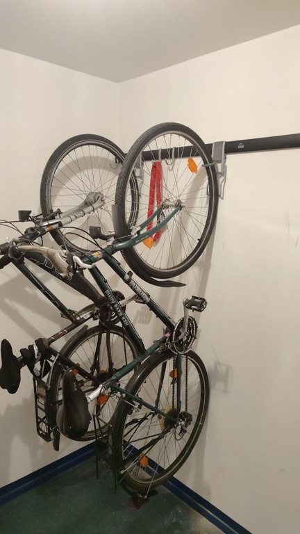Bikes in storage next to the appartement for use