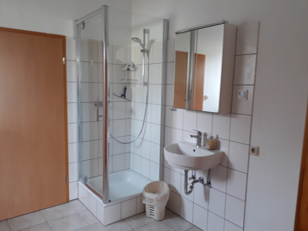 2. Gästezimmer: Dusche und Waschbecken 