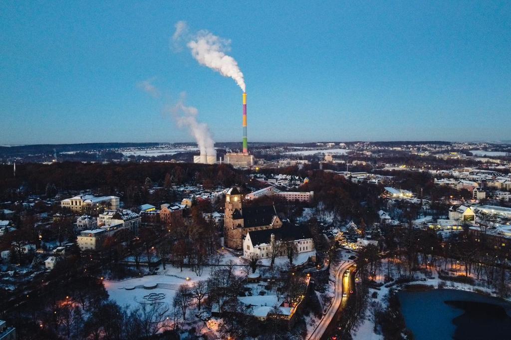 Panorama of Chemnitz in winter