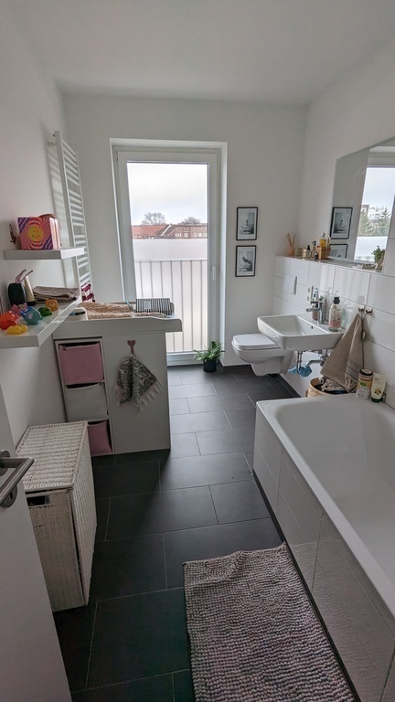 We have two bathrooms, one bathtube and shower