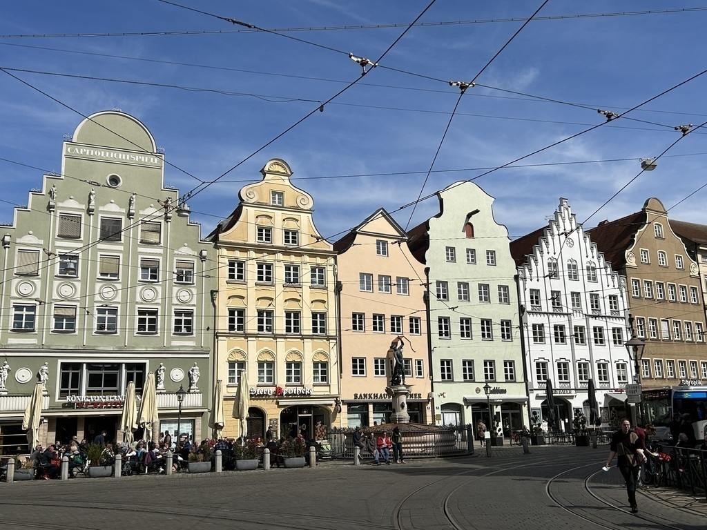 Typische Häuser in der Augsburger Innenstadt