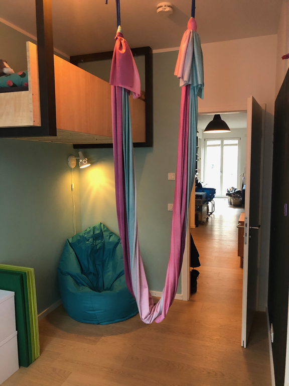 children's room with loft bed