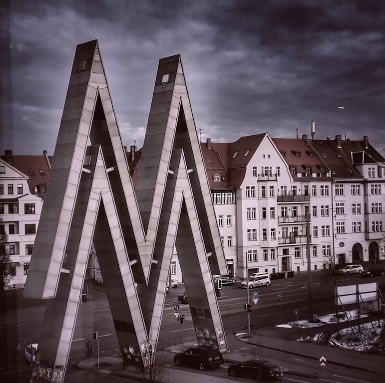 MM Symbol Leipziger Messe / symbol MM of trade fair city Leipzig