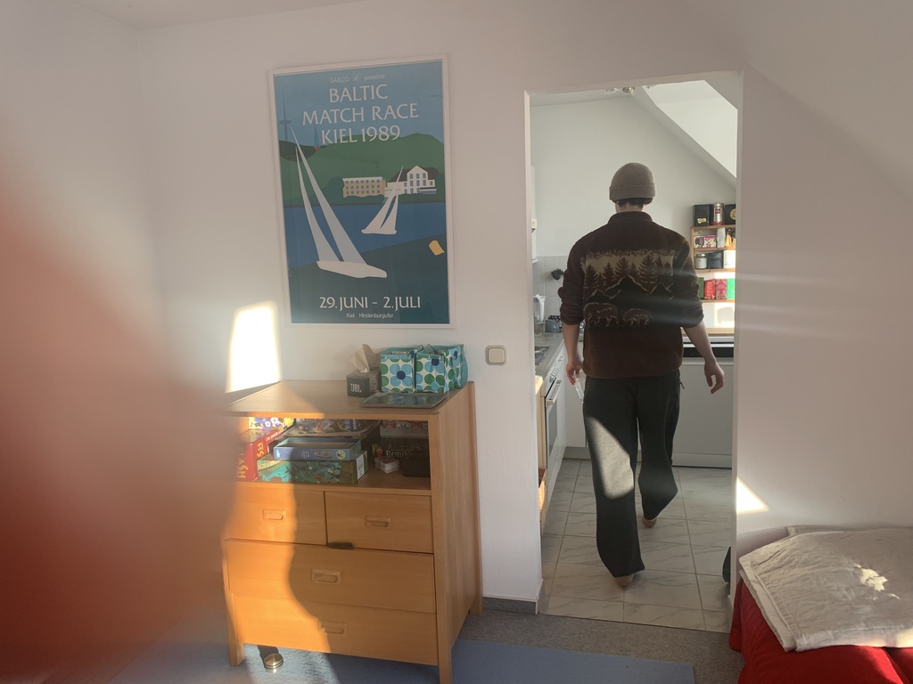 Living room opens into kitchen 