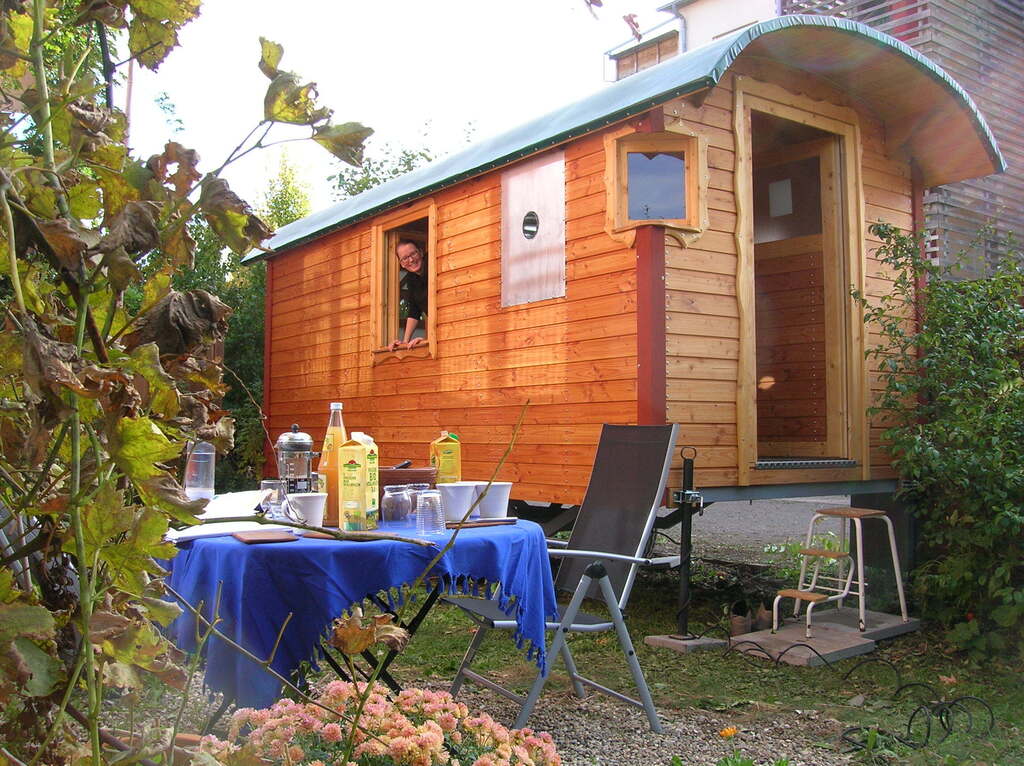 unser Bauwagen im Garten,  das dritte Schlafzimmer