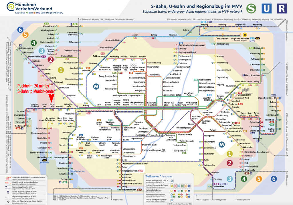 S-Bahn takes you in 20 min to Munich-citycenter and goes every 20 min