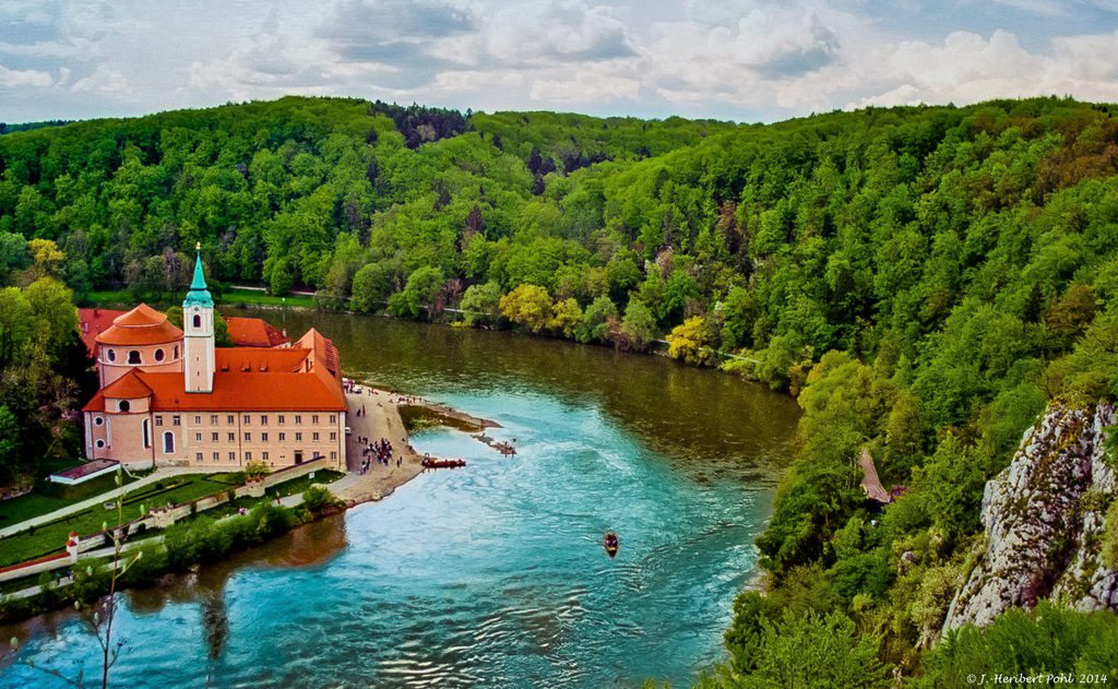 Gorge of Danube wiith Monastery Weltenburg, the oldest brewery of the world 45 min drive
