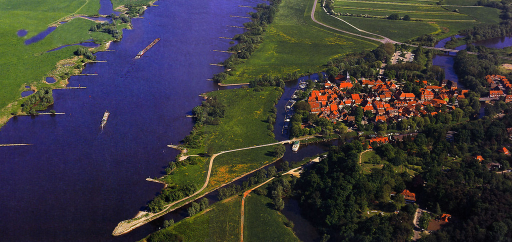 Historic centre and Elbe river
