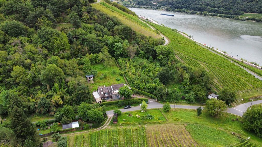 house and rhine valley from above