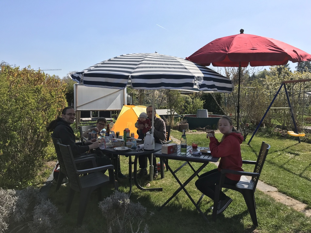 Breakfast in our garden
