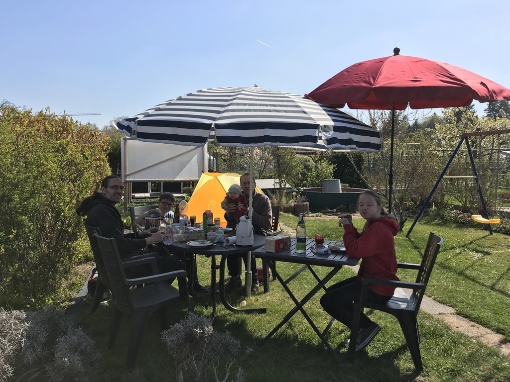 Breakfast in our garden