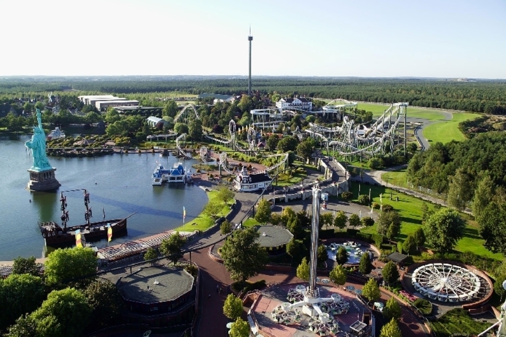 Heidepark in Soltau with various types of roller coasters, etc.
