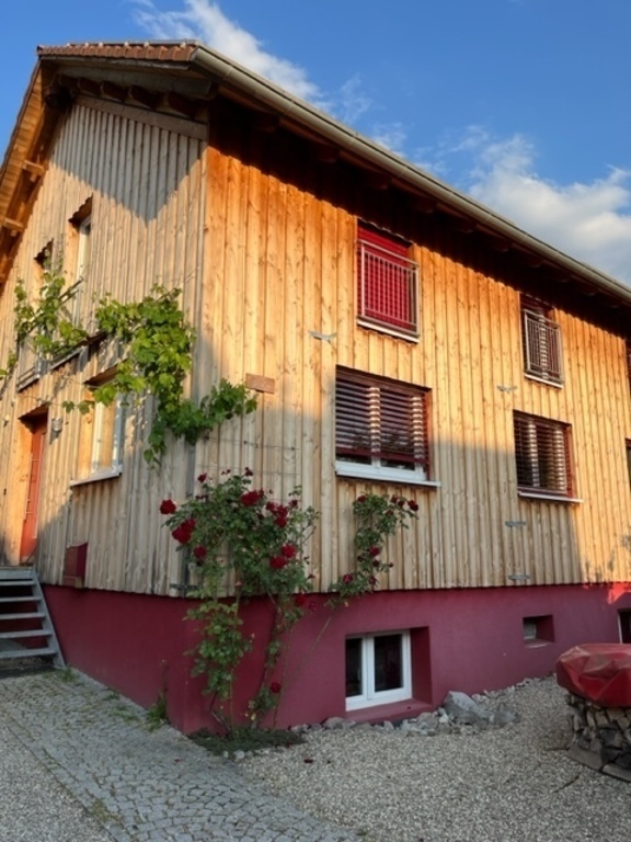 front view with firewood