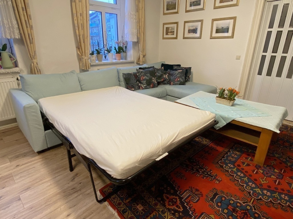 The sofa in the living room easily converts into a comfortable double bed. In the adjacent compartments you will find sleeping e