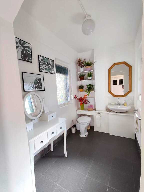 There is a communal toilet near the garden entrance. It’s very handy for washing your hands or using the toilet.