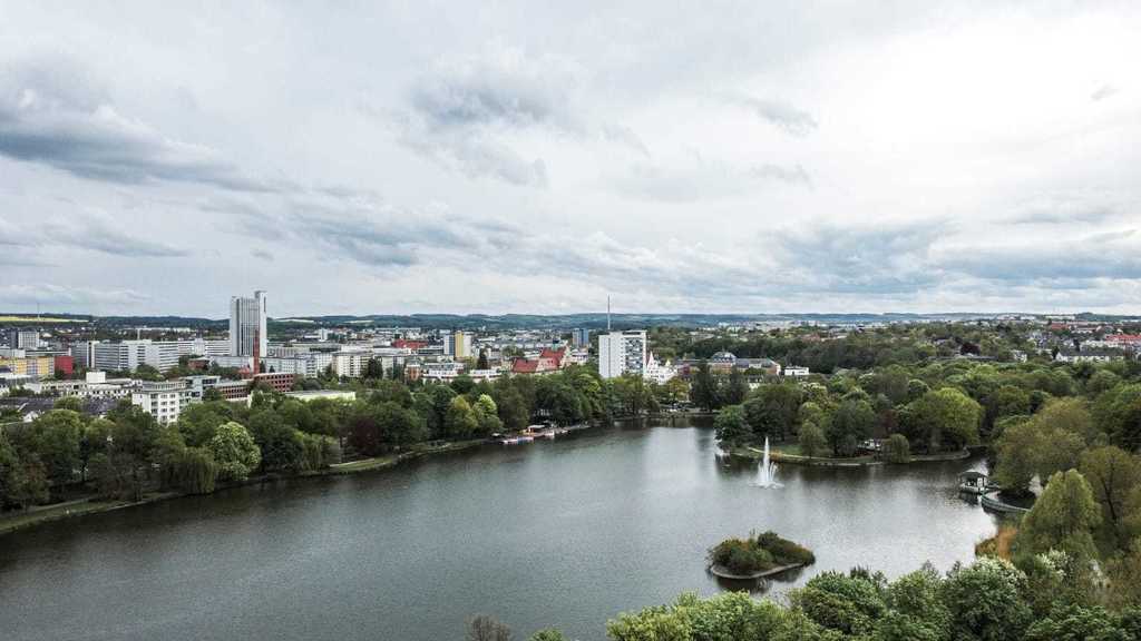 lake Chemnitz, one kilometer from our house, 12 minutes walk