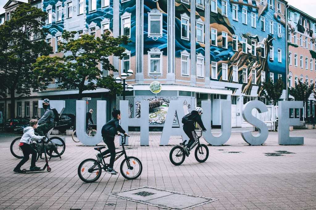 des sculptures modernes dans le centre de Chemnitz