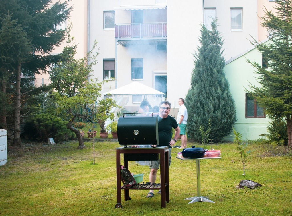 garden, Claudio with barbecue