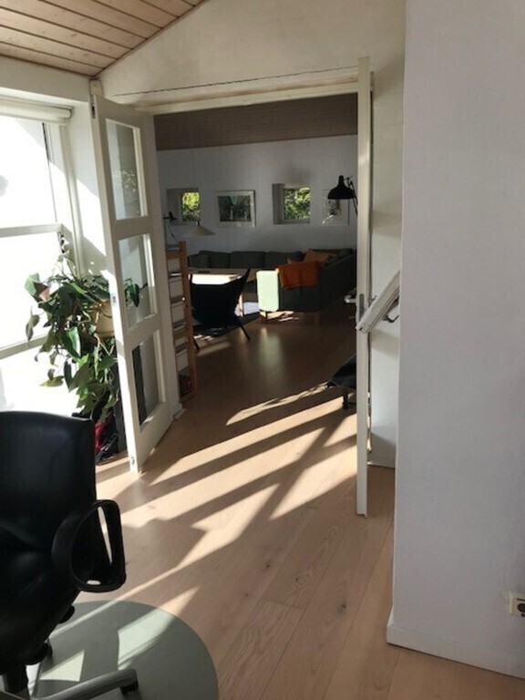 view from the dining room to the living room