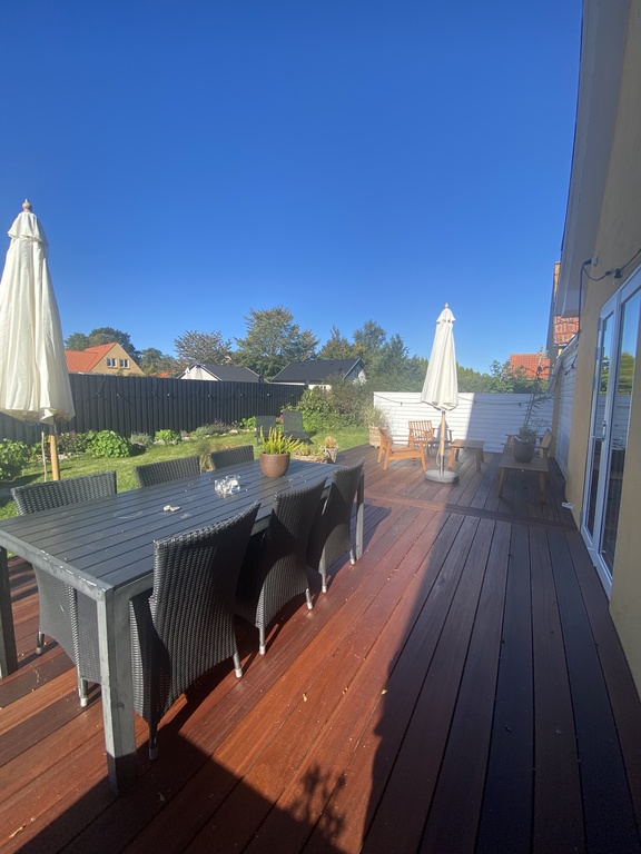 Sunny wooden terrace