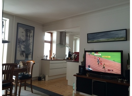 View from couch towards dinning area/ kitchen