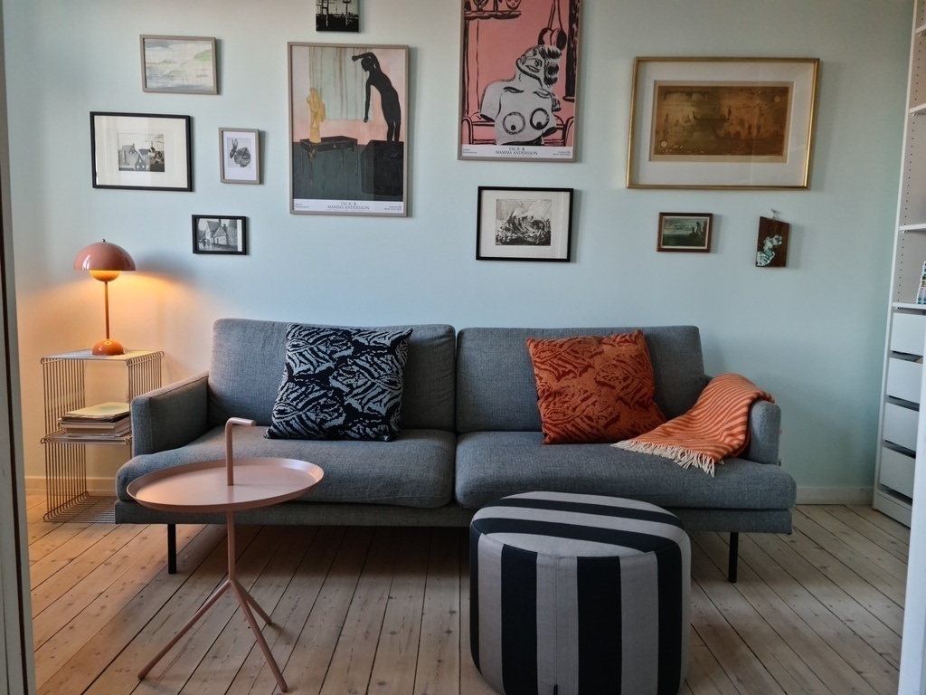 small livingroom with sofa and TV. It is possible to spend the night on the couch. 80 x 200. I have extra bedding for the couch