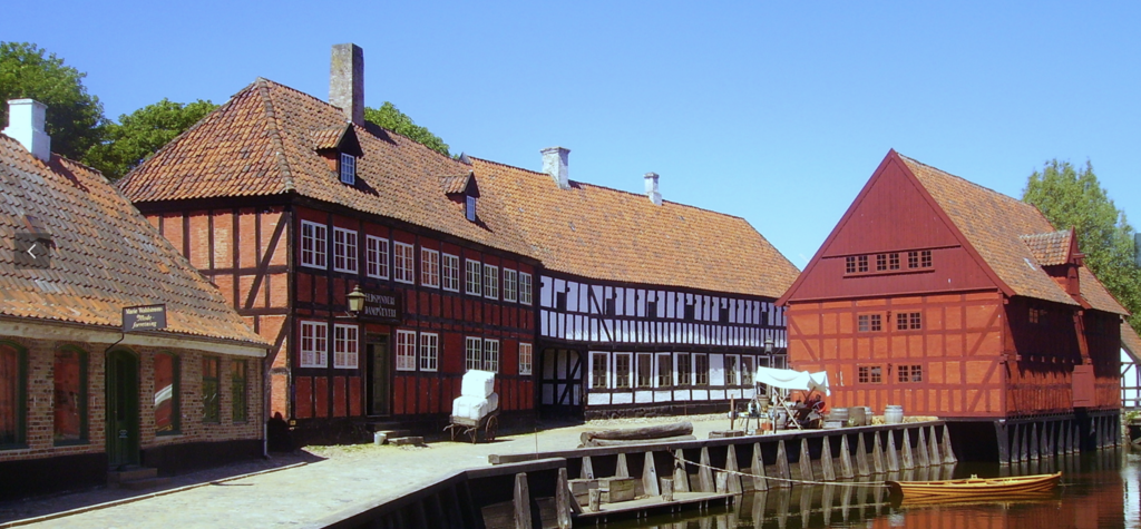 "The Old Town" - open-air town museum located in the Aarhus Botanical Gardens