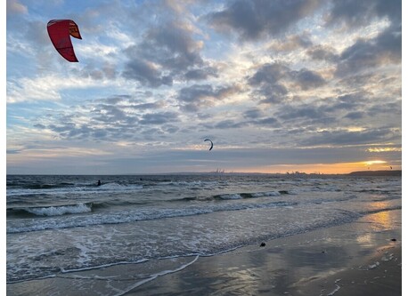 Kitesurfers at our local beach May 2021 