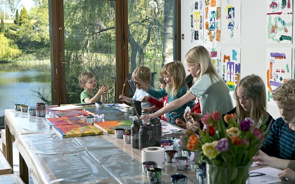 Louisiana Museum of Modern Art, Humlebæk, children can paint etc in the museum's workshop