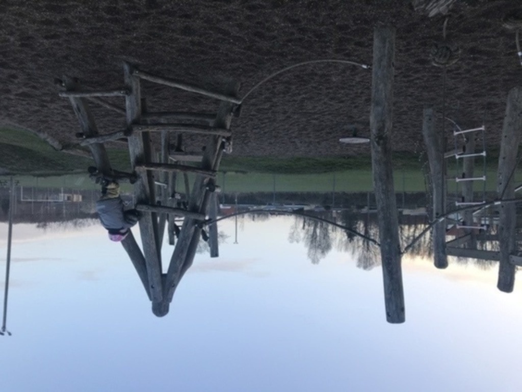 Playground and football field at the school (2 min walk)