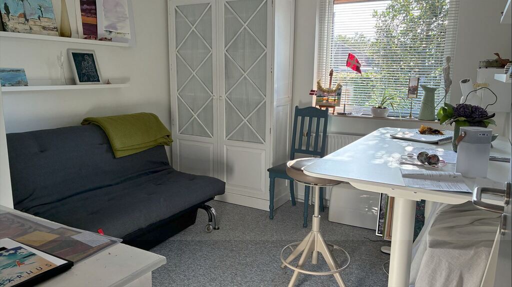 Room with futon and desk