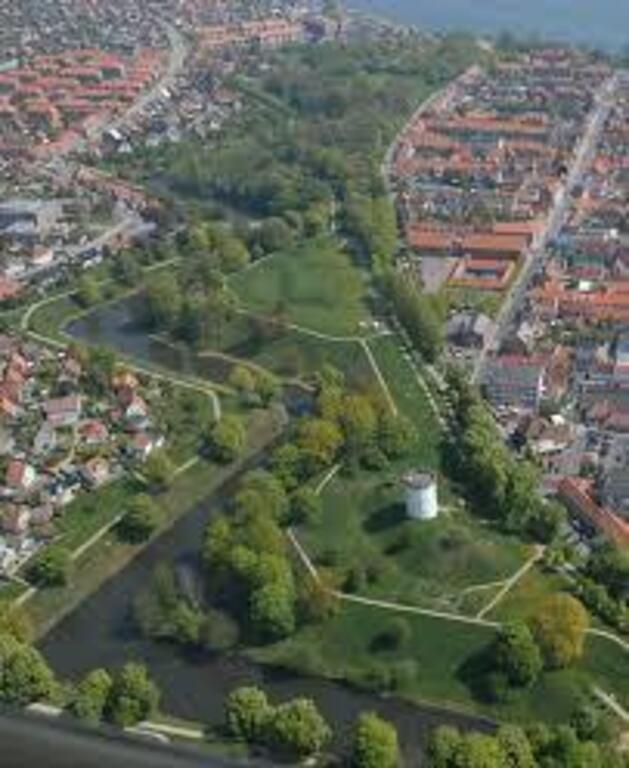 View of the green area of the ramparts/ Fortress area.
