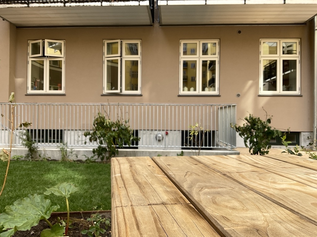 Our apartment from the back yard