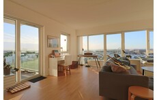 Windows towards east and south in the living room