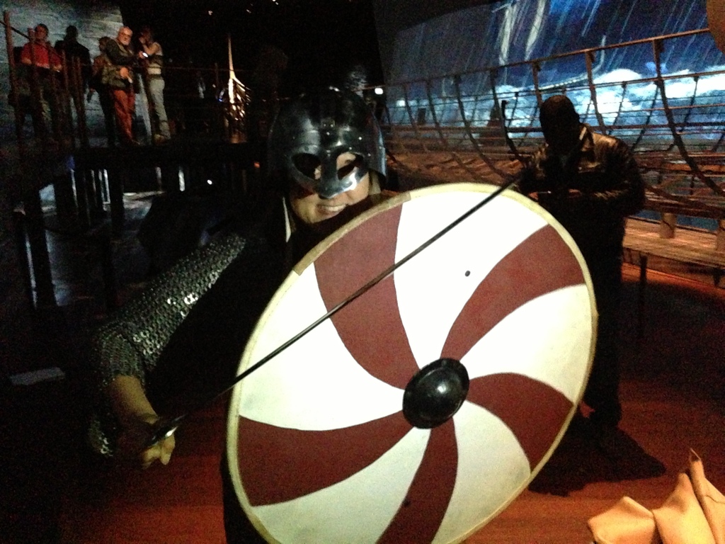 Pernille as a viking in the National Museum