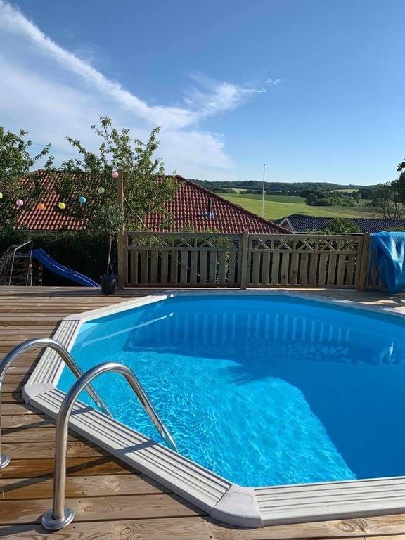 The heated pool outside