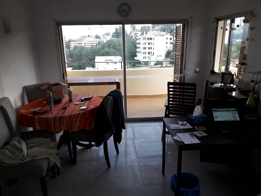 Living room, seen from the sofa (it's much brighter than the picture suggests!)