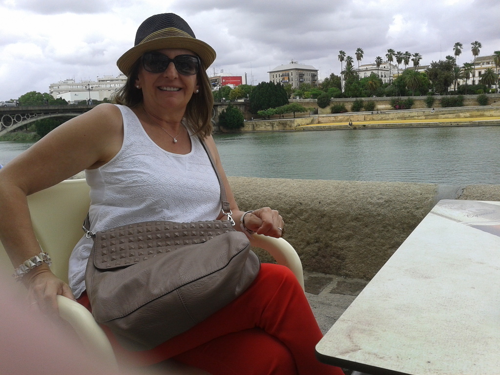 me , behind guadalquivir river
