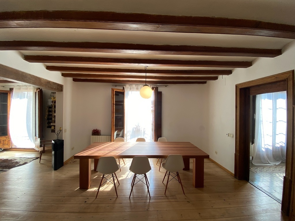 (Downstairs) Living Room Space 2, with piano and large dining table - 4/5