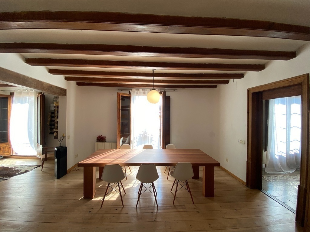 (Downstairs) Living Room Space 2, with piano and large dining table - 4/5
