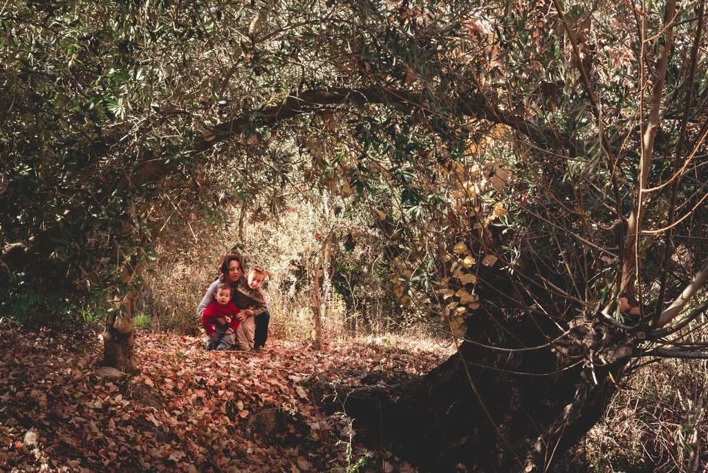 Elena, Ryo and Gael in the area around our house.
