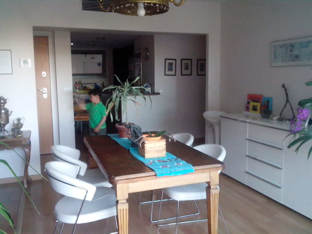 Dinning room and kitchen with bar.