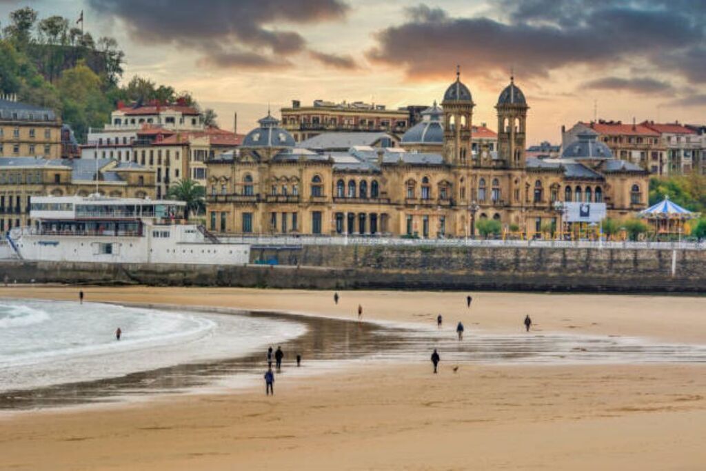 San Sebastian town hall as seen from "La Concha Beach."